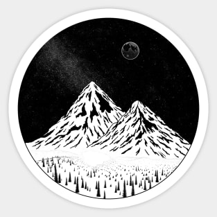 Mountains inside a circle Sticker